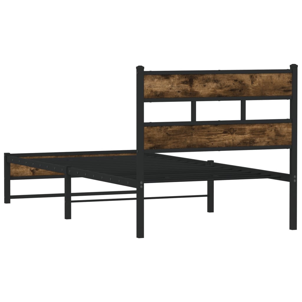 Metalni okvir kreveta bez madraca boja hrasta 100x200 cm
