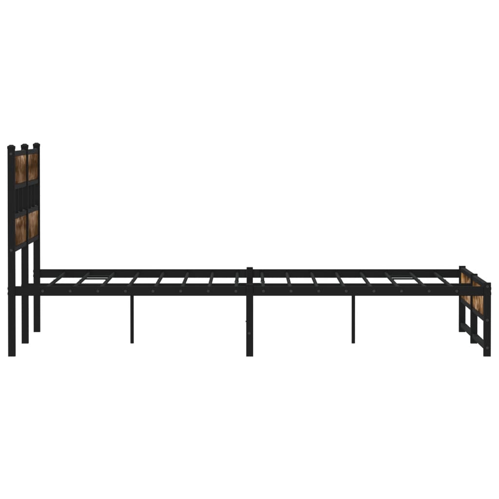 Metalni okvir kreveta bez madraca boja hrasta 135x190 cm