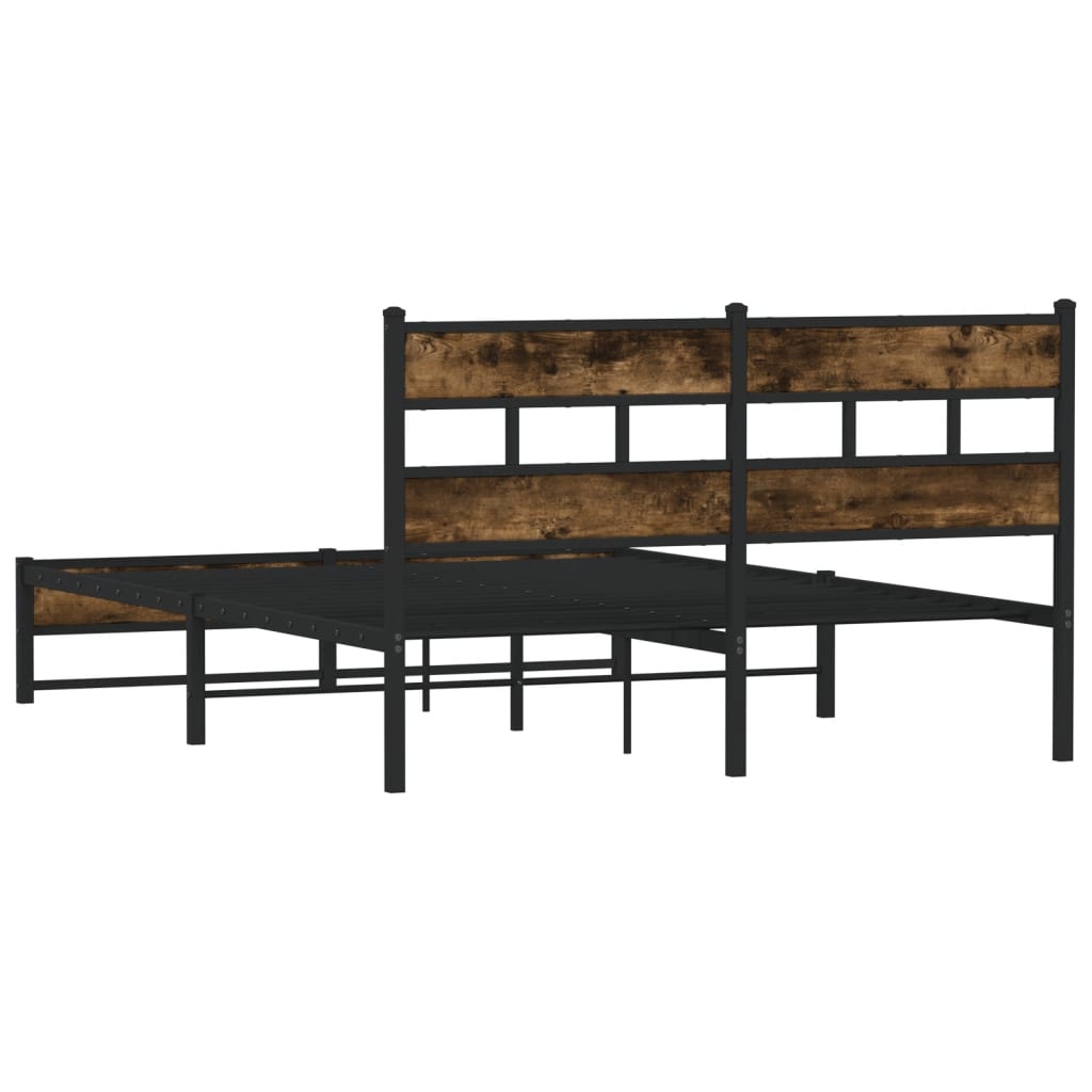 Metalni okvir kreveta bez madraca boja hrasta 135x190 cm