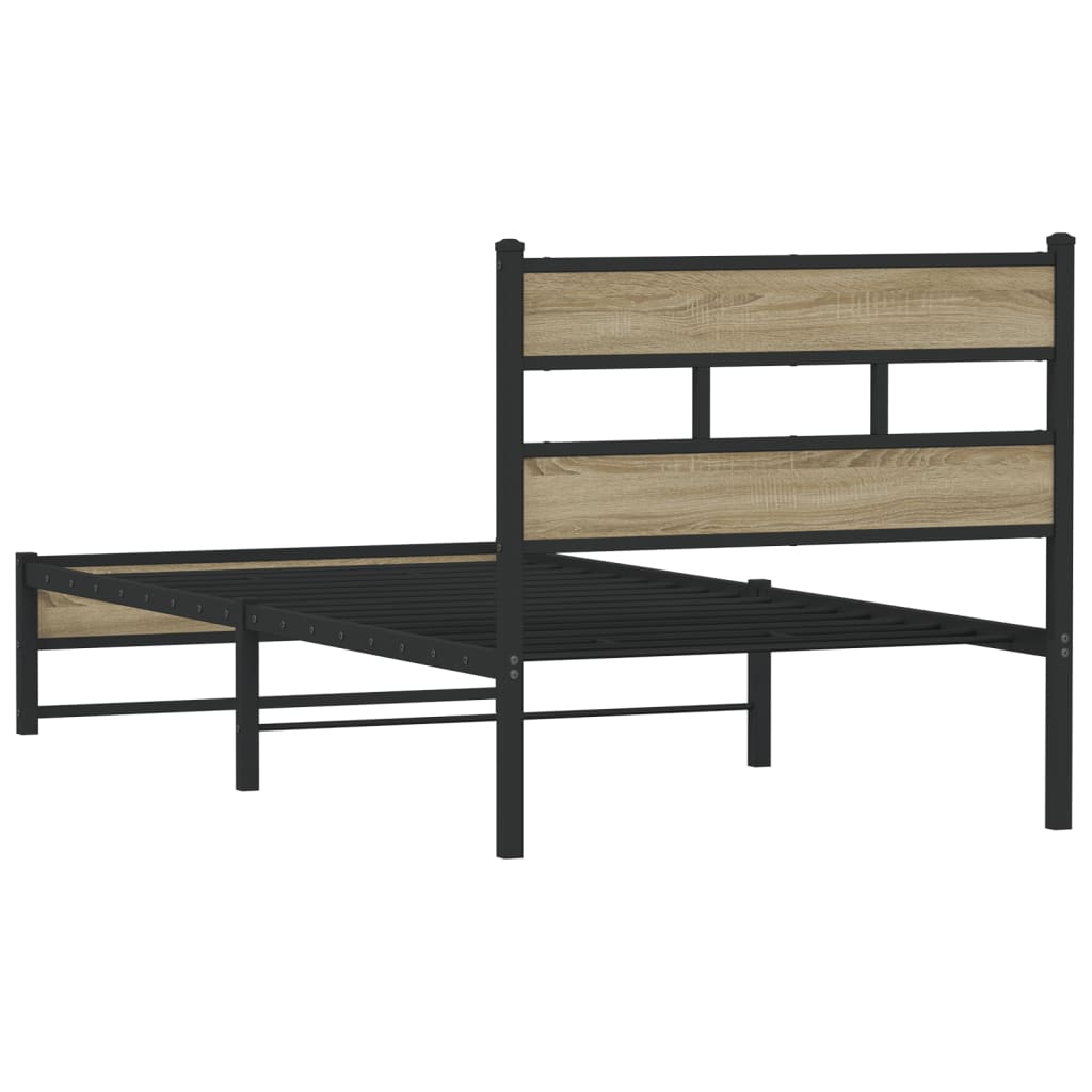 Metalni okvir kreveta bez madraca boja hrasta sonome 100x190 cm