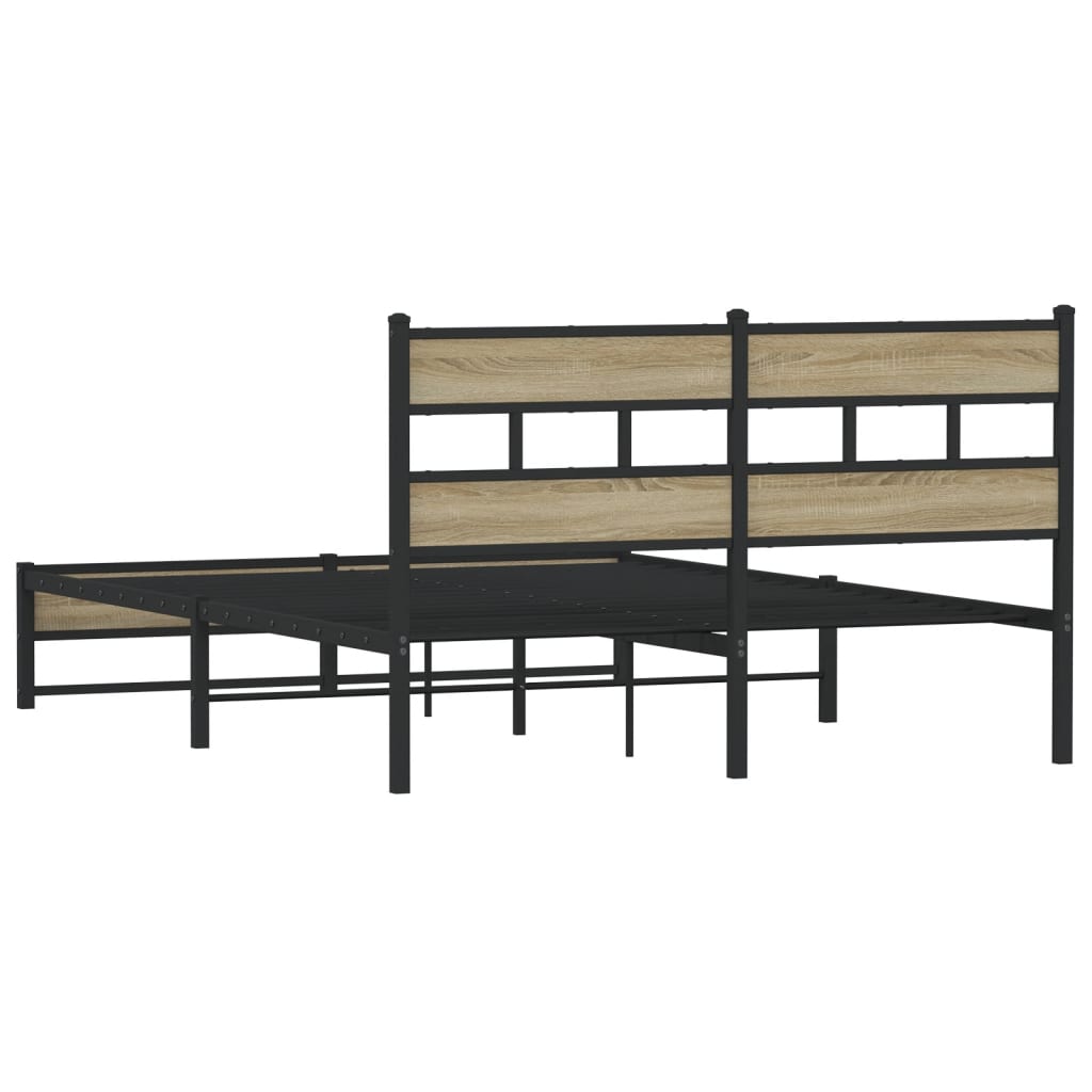 Metalni okvir kreveta bez madraca boja hrasta sonome 135x190 cm