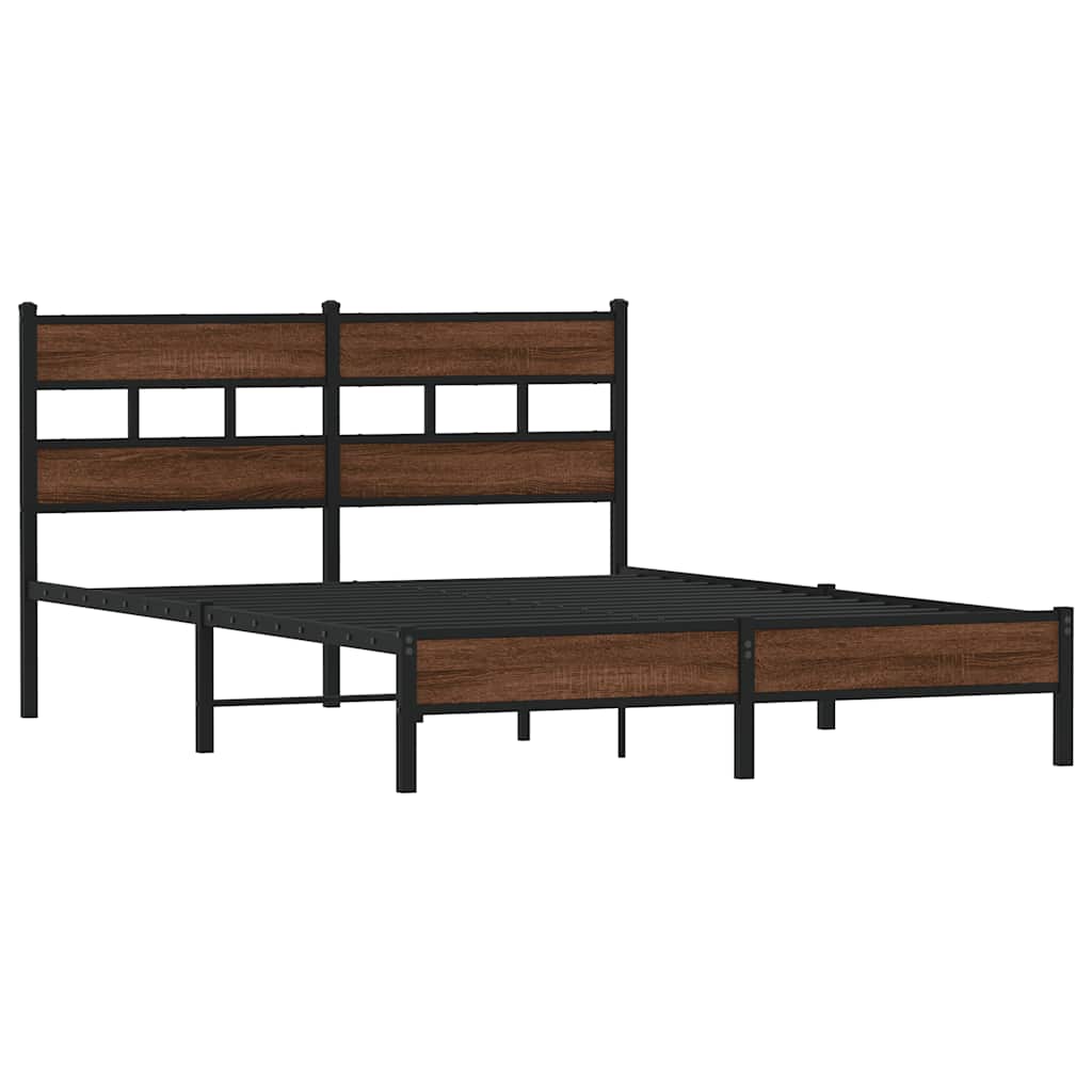 Okvir kreveta bez madraca smeđi hrast 150x200 cm izrađeno drvo