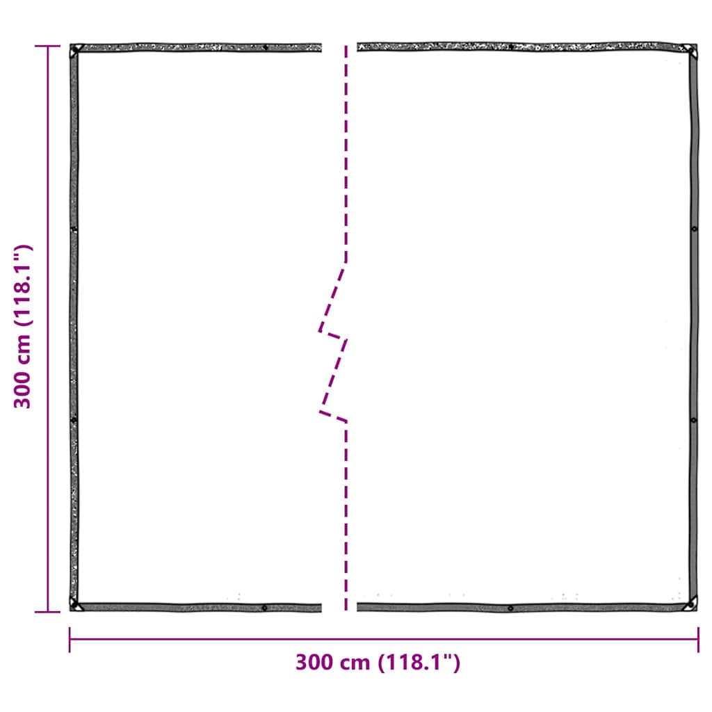Prozirna cerada s ušicama za vezice 3x3 m polietilen
