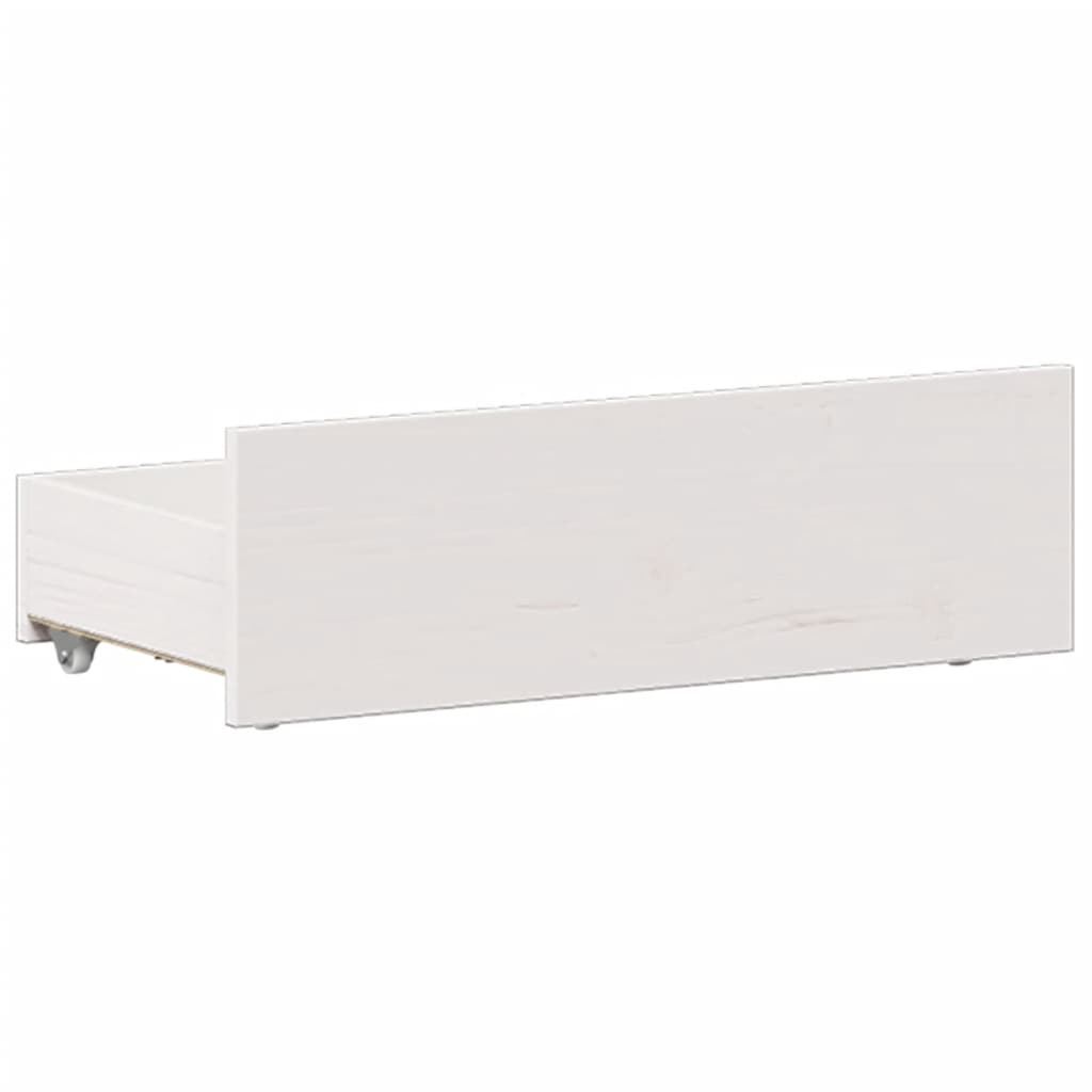 Krevet s regalom za knjige bez madraca bijeli 90x200cm borovina