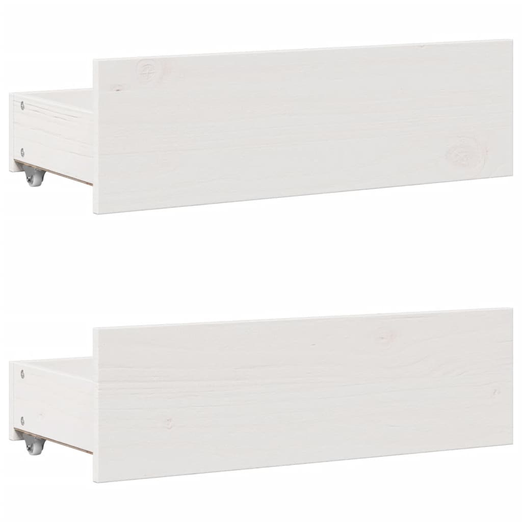 Krevet s regalom za knjige bez madraca bijeli 75x190cm borovina