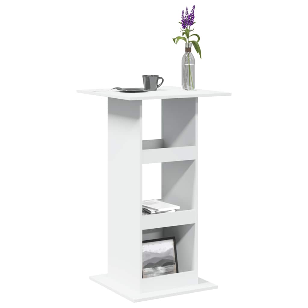 Barski stol s prostorom bijeli 60x60x102 cm drveni