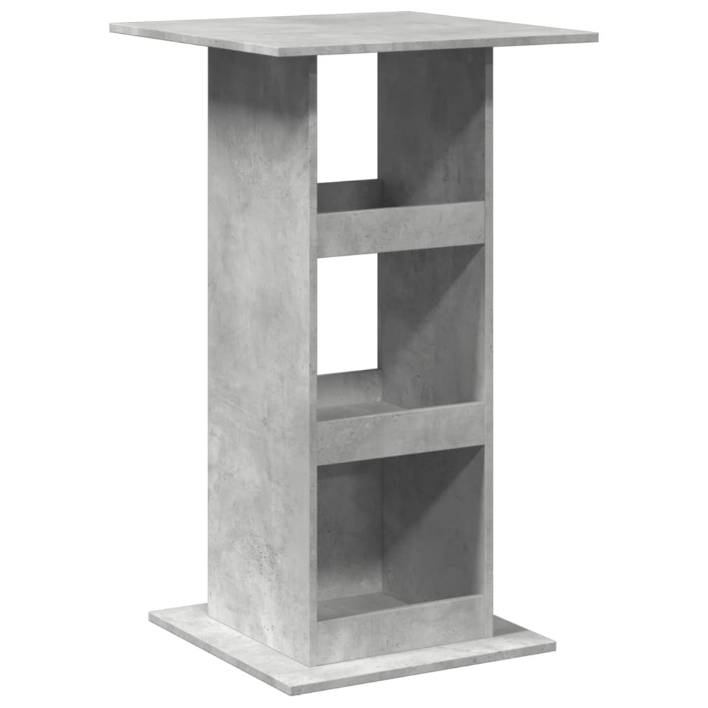 Barski stol s prostorom siva boja betona 60x60x102 cm drveni