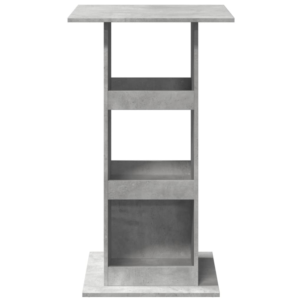 Barski stol s prostorom siva boja betona 60x60x102 cm drveni
