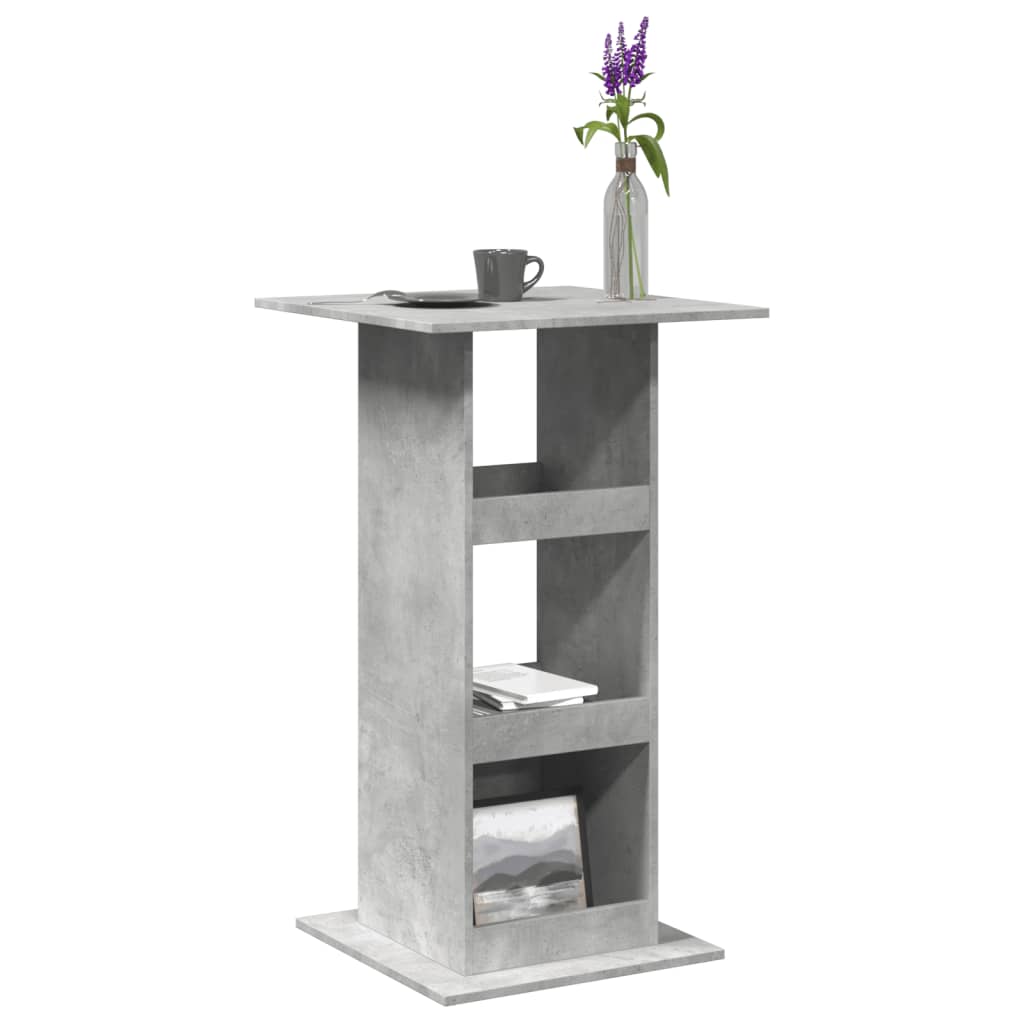 Barski stol s prostorom siva boja betona 60x60x102 cm drveni