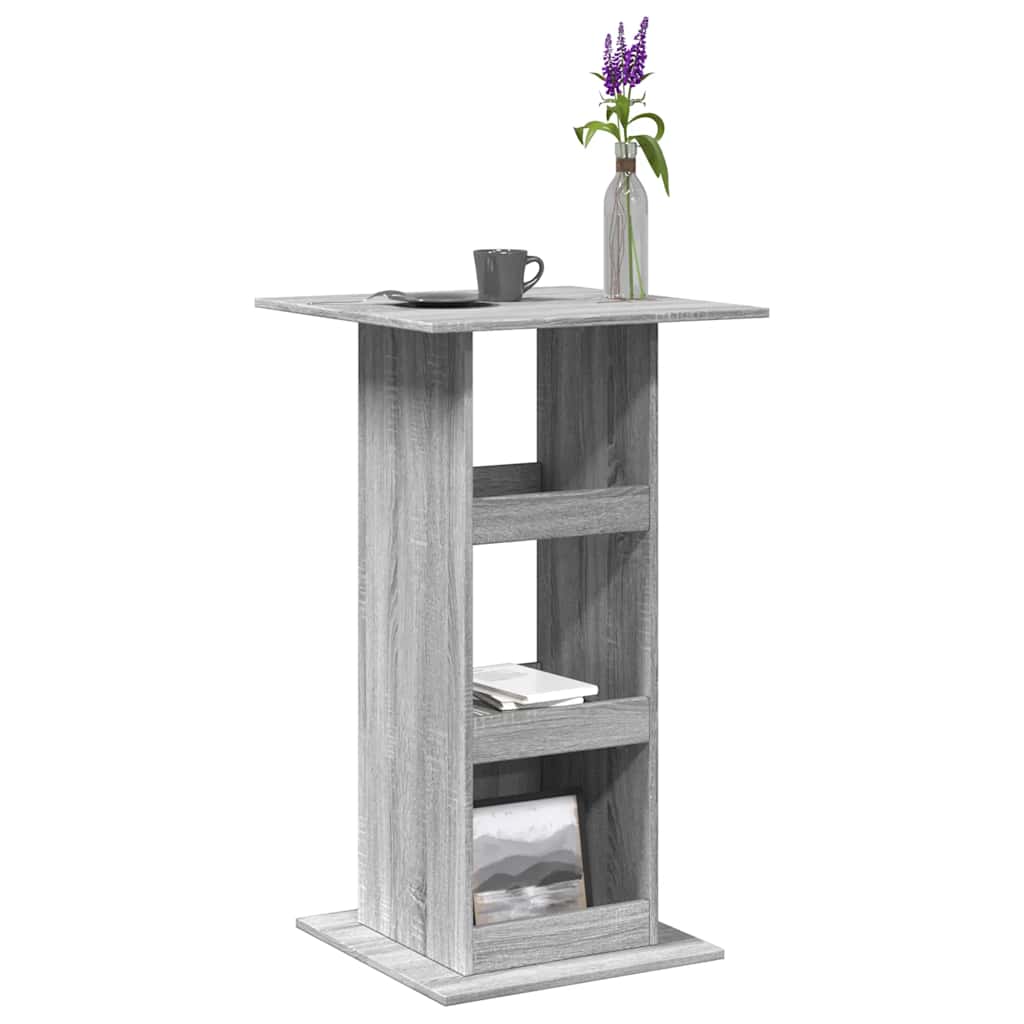 Barski stol s prostorom siva boja hrasta 60x60x102 cm drveni