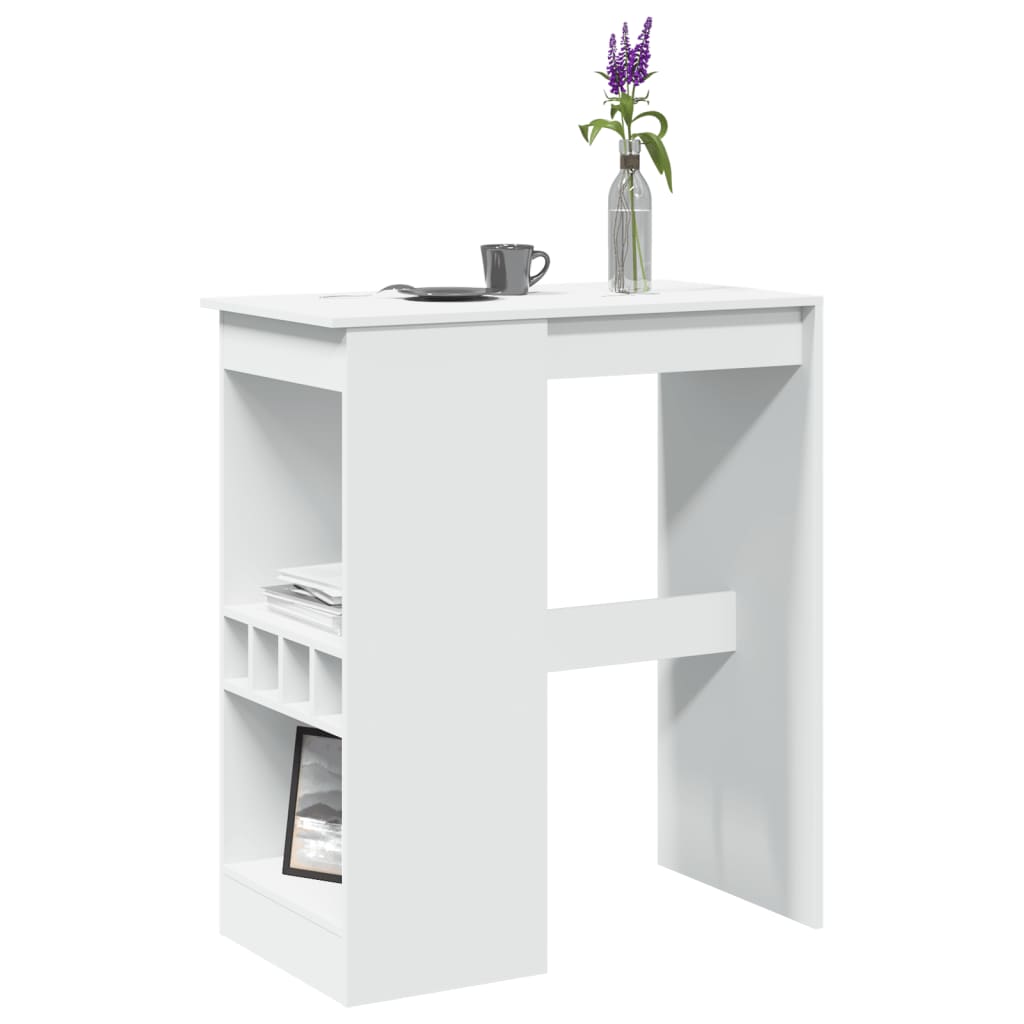 Barski stol s držačima bijeli 90 x 47,5 x 103,5 cm drveni