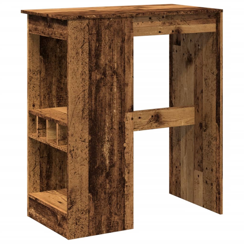Barski stol s držačima boja staro drvo 90x47,5x103,5 cm drveni