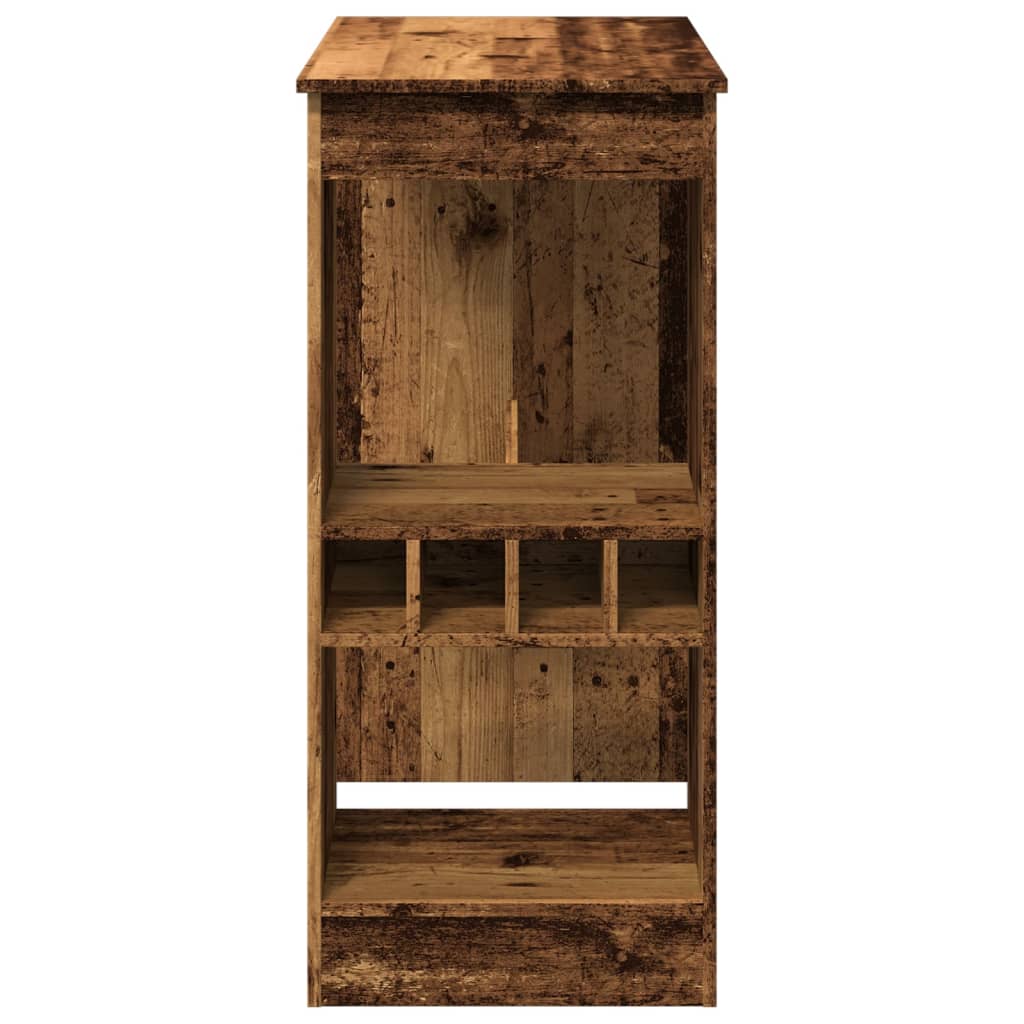 Barski stol s držačima boja staro drvo 90x47,5x103,5 cm drveni