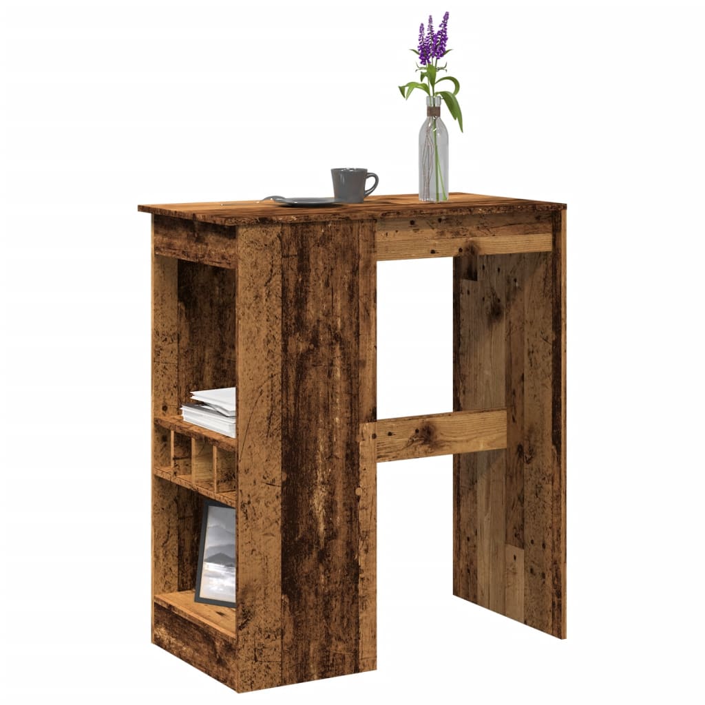 Barski stol s držačima boja staro drvo 90x47,5x103,5 cm drveni