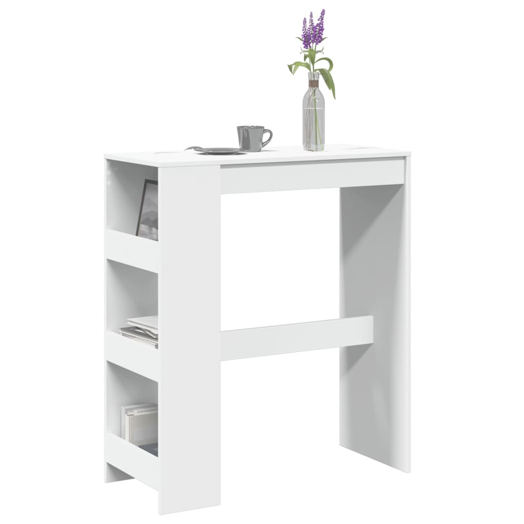 Barski stol s držačima bijeli 90x40x103,5 cm konstruirano drvo