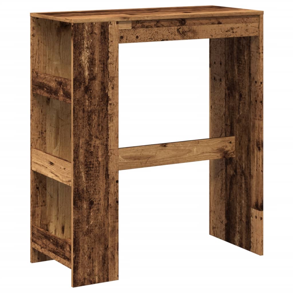 Barski stol s držačima boja staro drvo 90x40x103,5 cm drveni