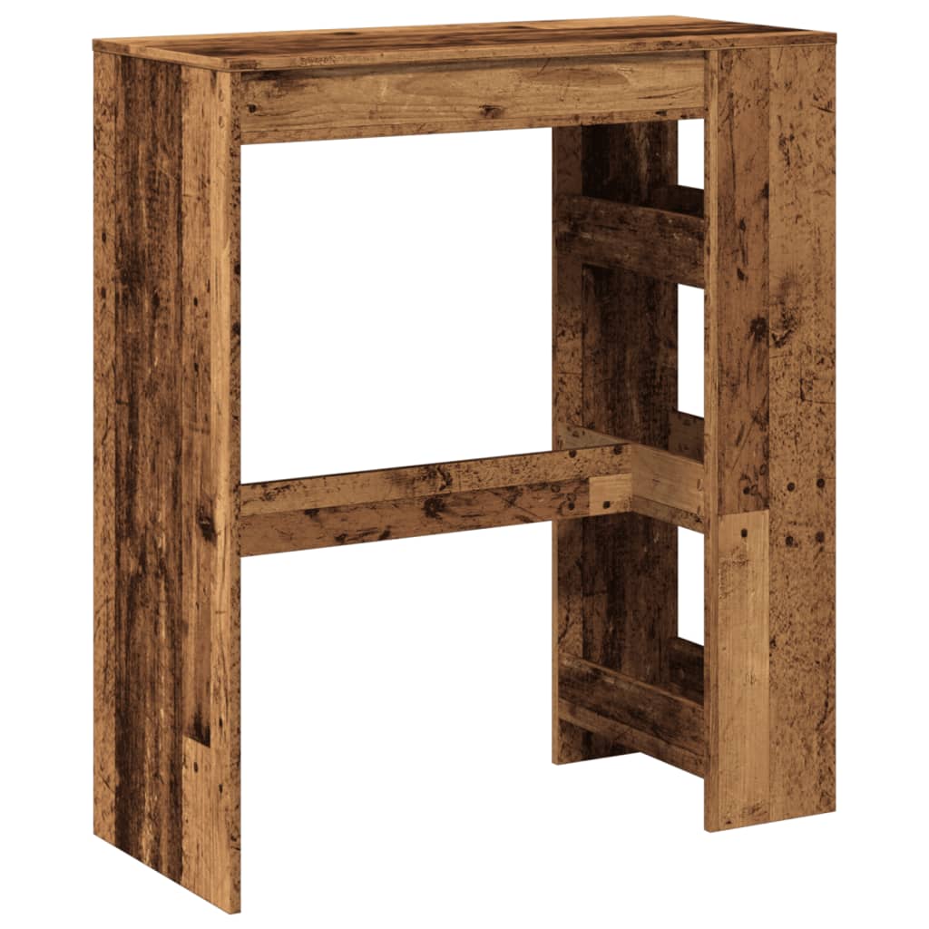 Barski stol s držačima boja staro drvo 90x40x103,5 cm drveni