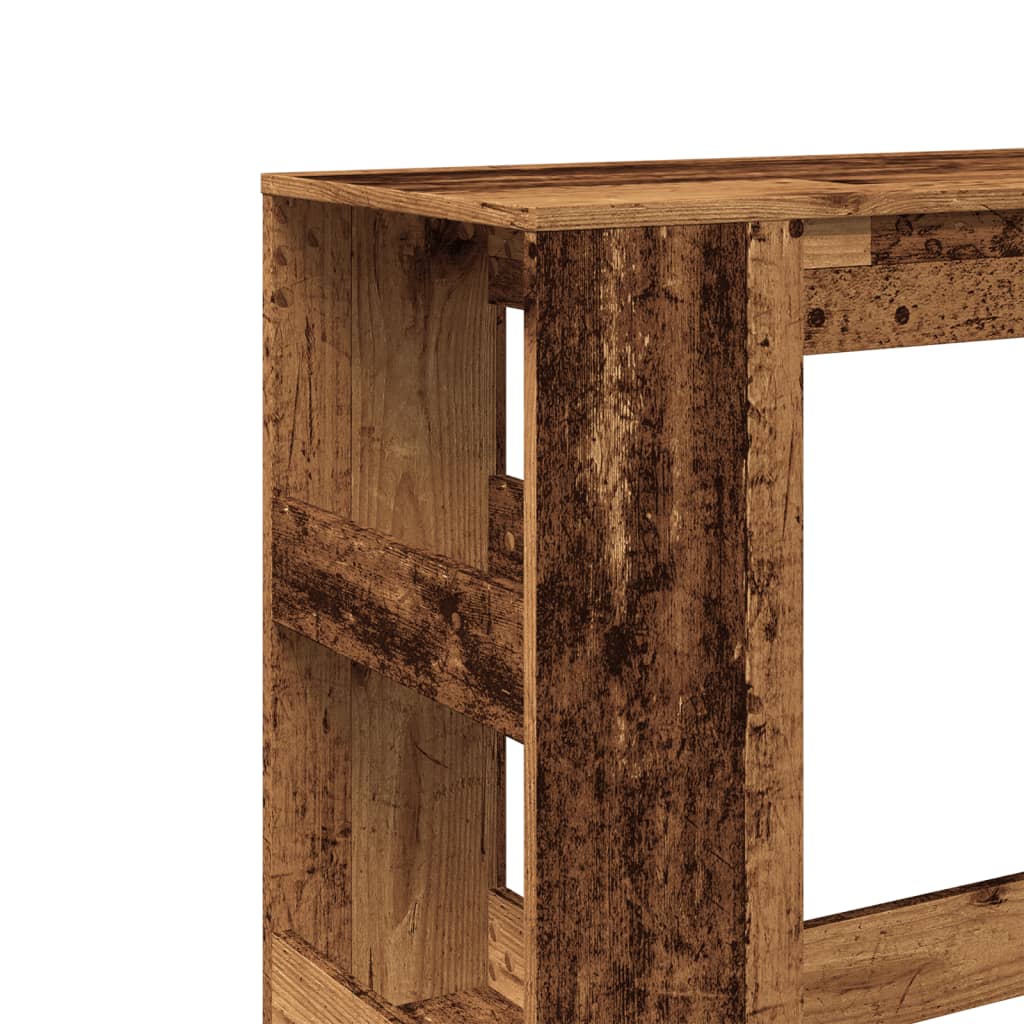 Barski stol s držačima boja staro drvo 90x40x103,5 cm drveni