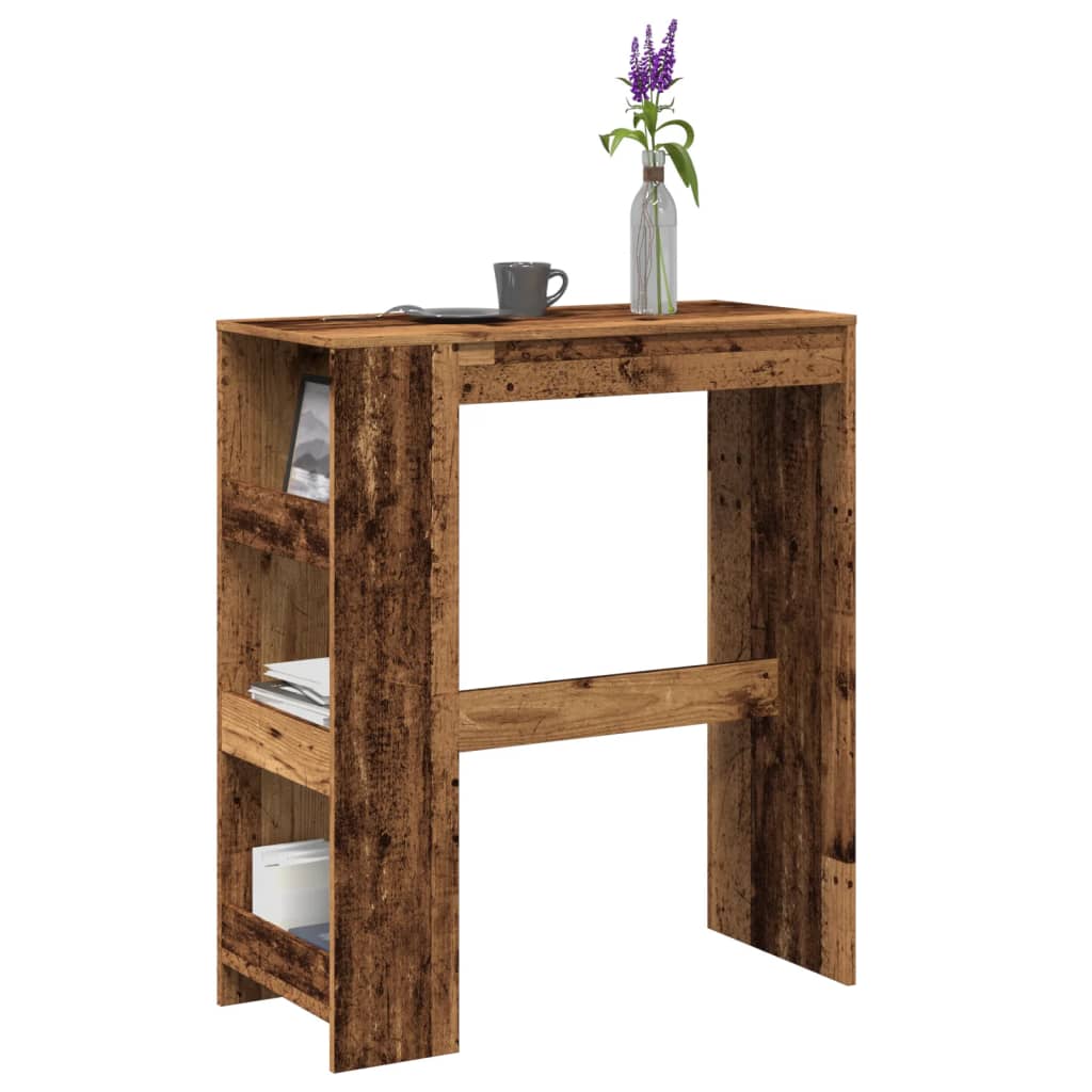 Barski stol s držačima boja staro drvo 90x40x103,5 cm drveni