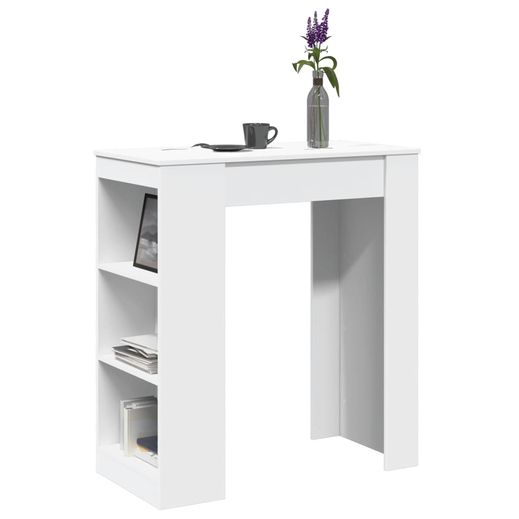 Barski stol s držačima bijeli 95x47x103,5 cm drveni