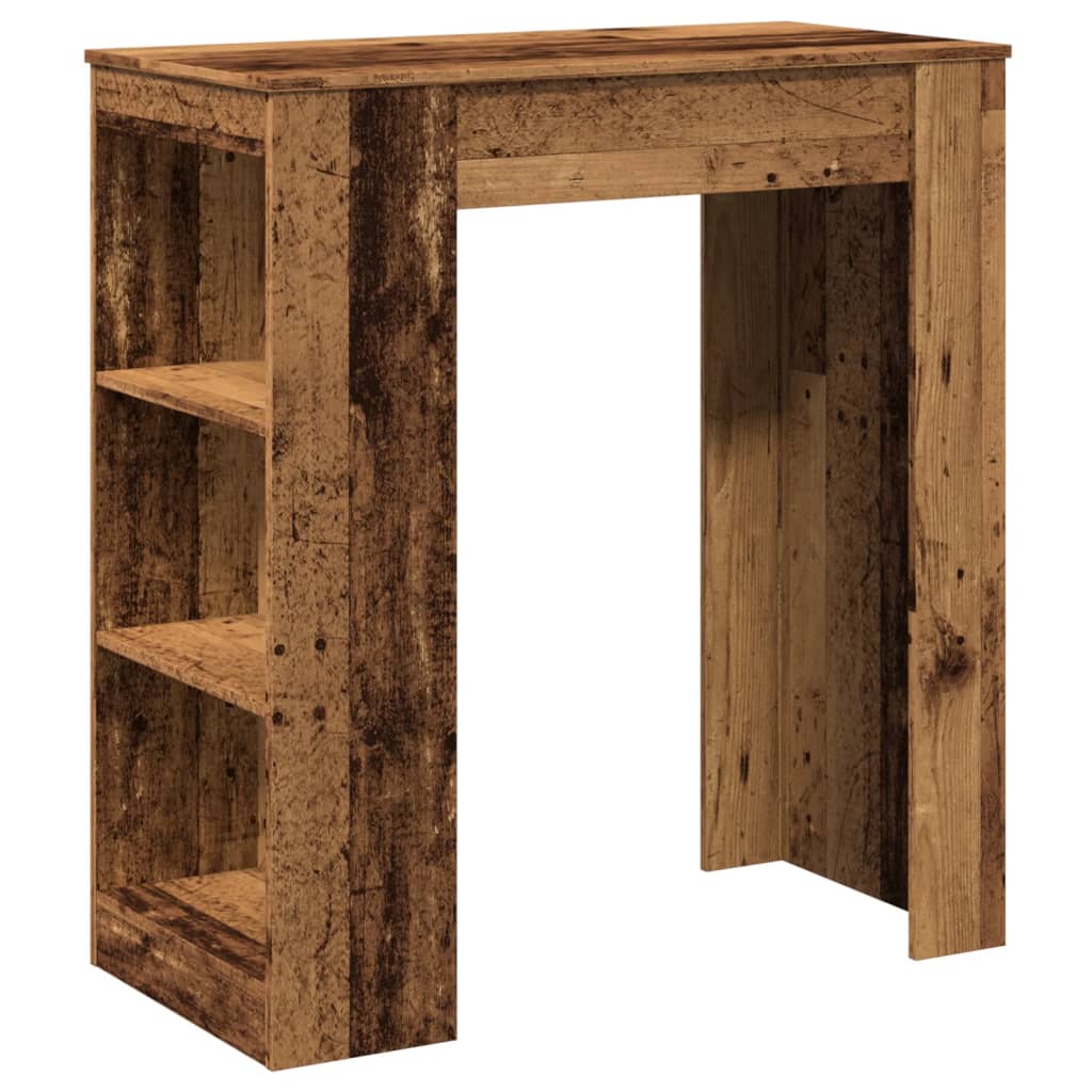 Barski stol s držačima boja staro drvo 95x47x103,5 cm drveni
