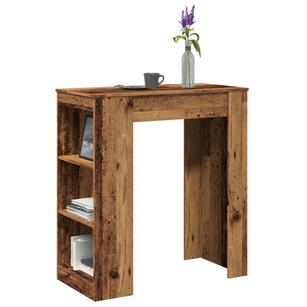 Barski stol s držačima boja staro drvo 95x47x103,5 cm drveni