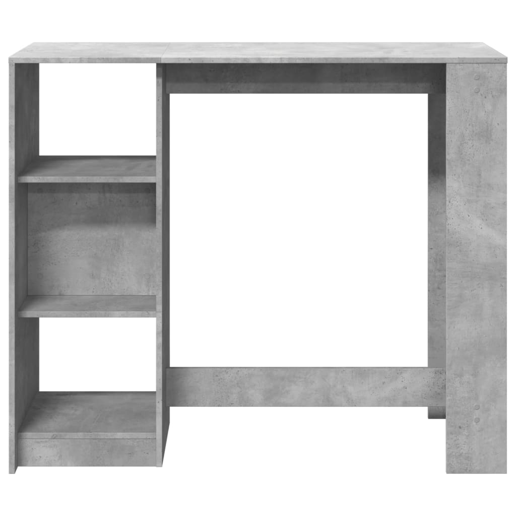 Barski stol s policom boja betona 124x46x103,5 cm drveni