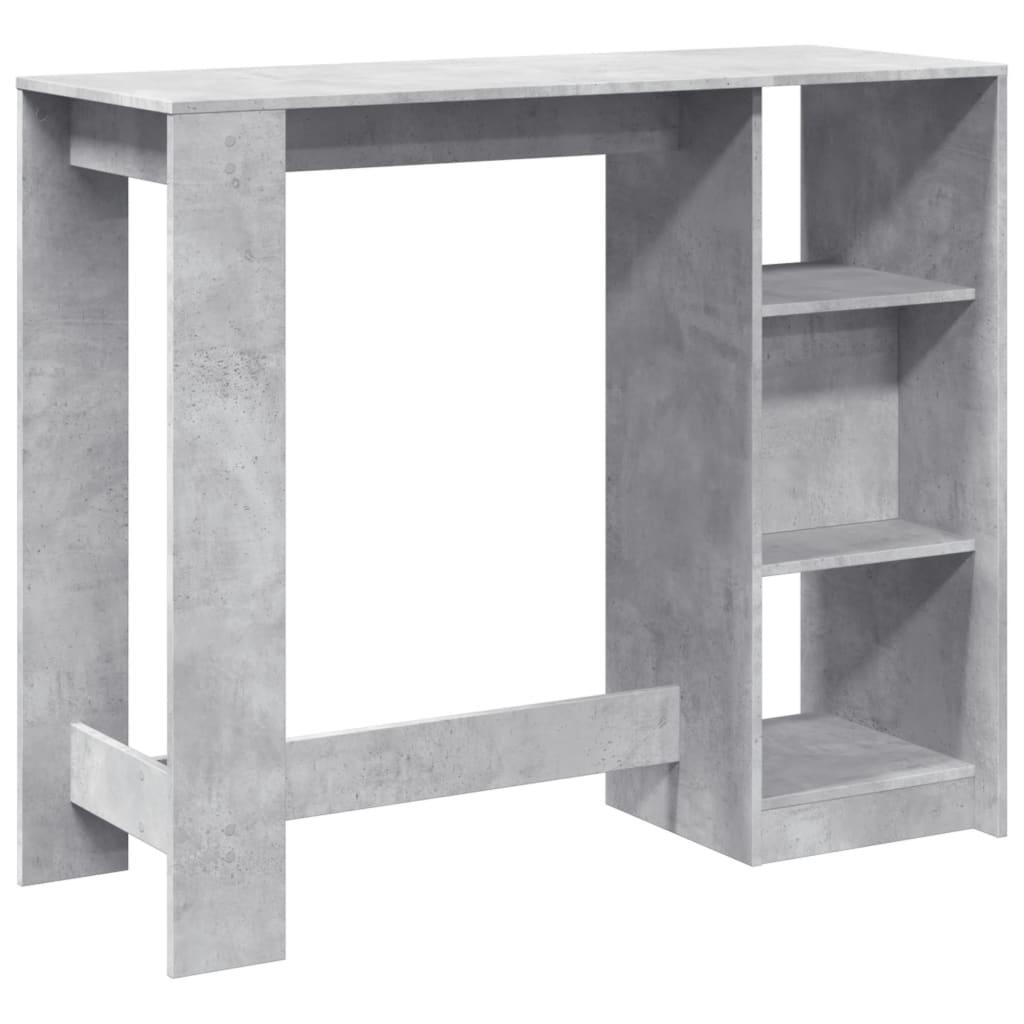 Barski stol s policom boja betona 124x46x103,5 cm drveni