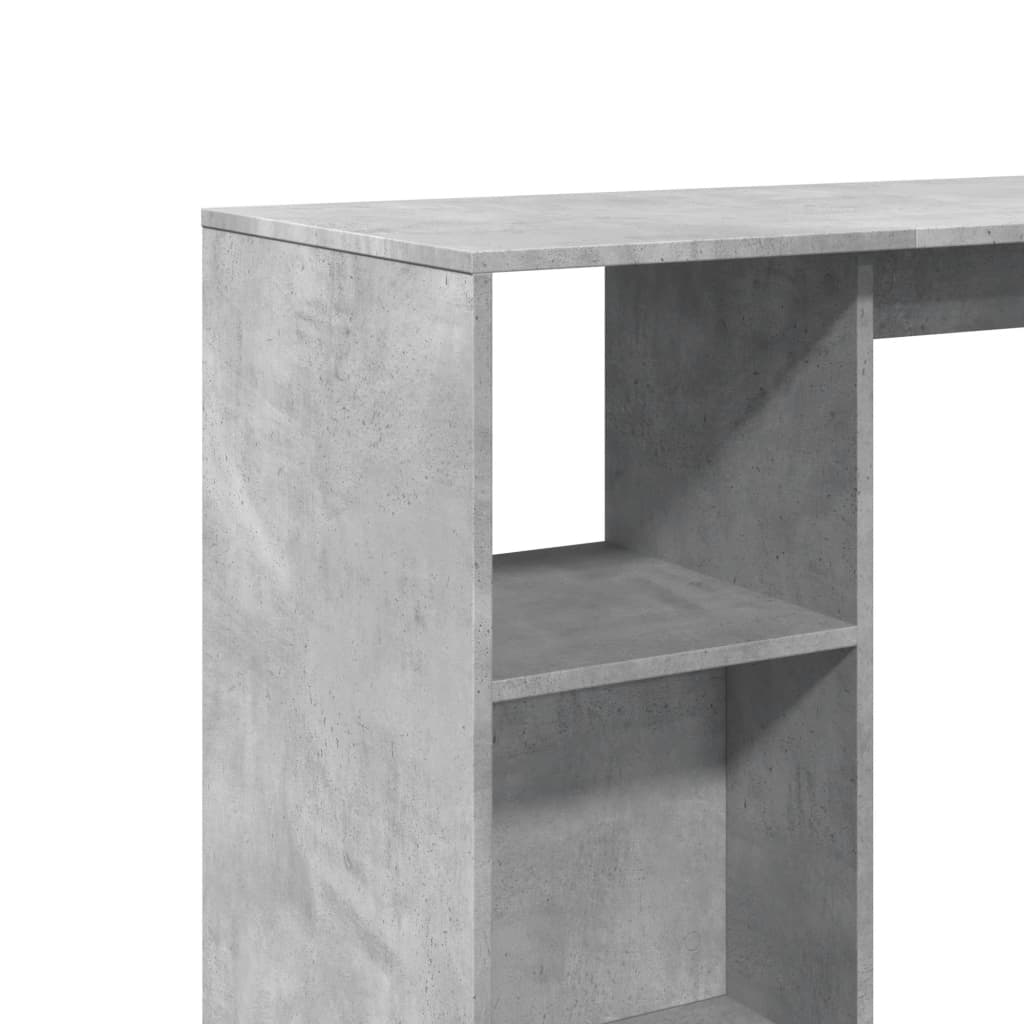 Barski stol s policom boja betona 124x46x103,5 cm drveni