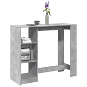 Barski stol s policom boja betona 124x46x103,5 cm drveni