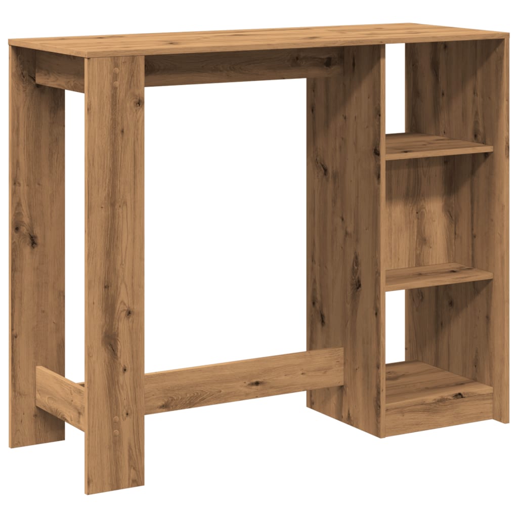 Barski stol s policom boja hrasta 124x46x103,5 cm drveni