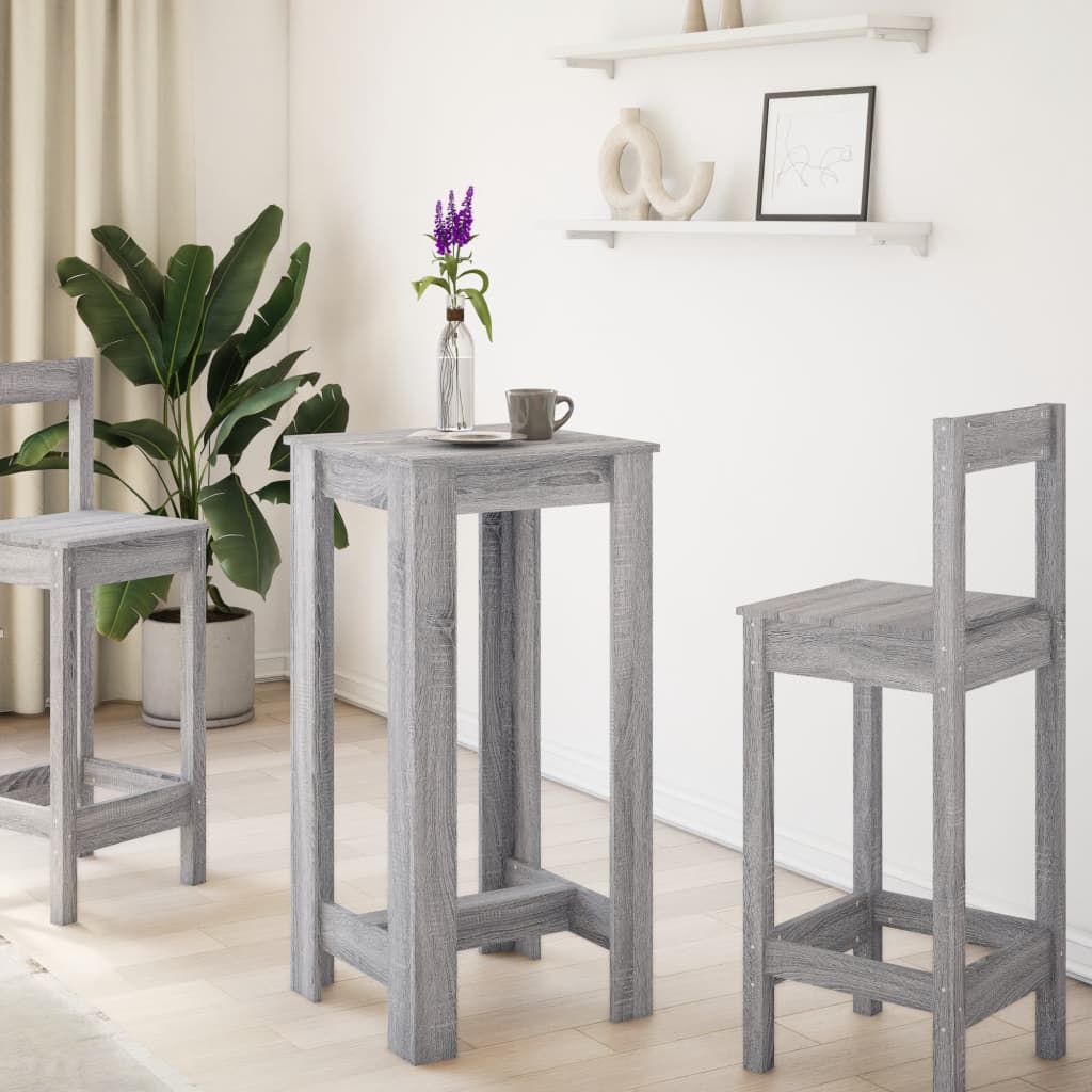 Barski stol siva boja hrasta 51x50x103,5 cm konstruirano drvo