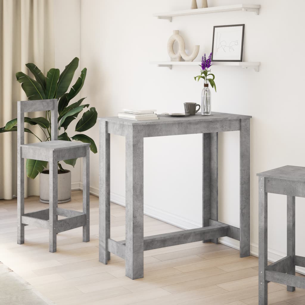 Barski stol boja betona 102 x 50 x 103,5 cm konstruirano drvo