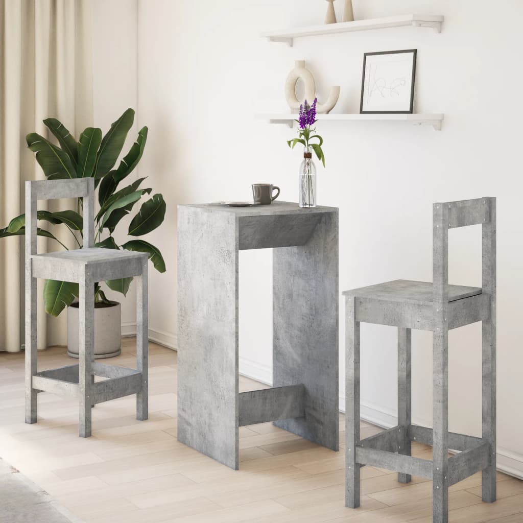 Barski stol boja betona 51 x 50 x 103,5 cm konstruirano drvo
