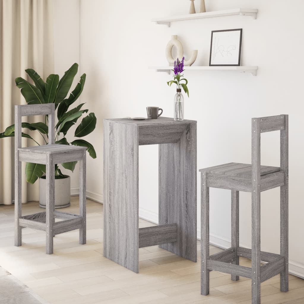 Barski stol siva boja hrasta 51x50x103,5 cm konstruirano drvo