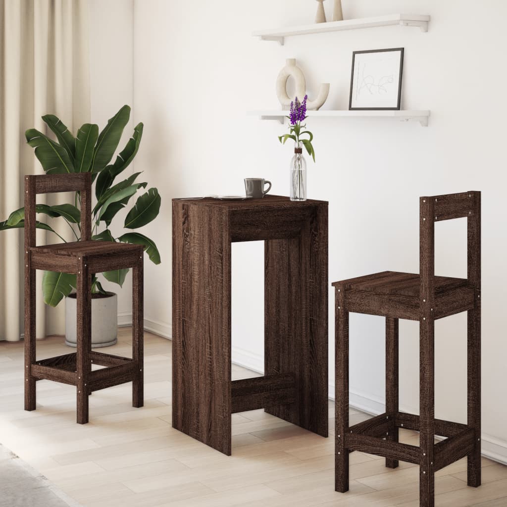 Barski stol smeđa boja hrasta 51x50x103,5 cm konstruirano drvo