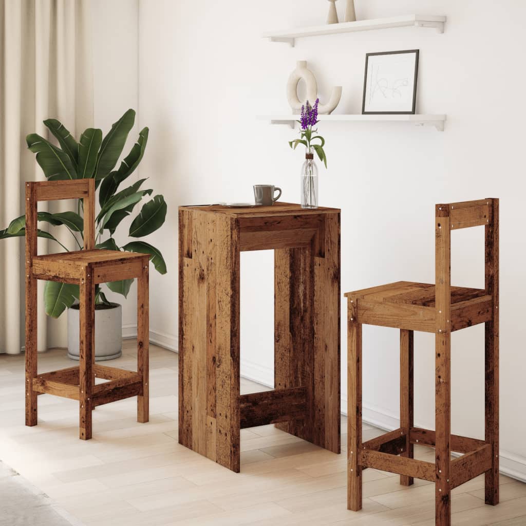 Barski stol boja staro drvo 51x50x103,5cm od konstruiranog drva