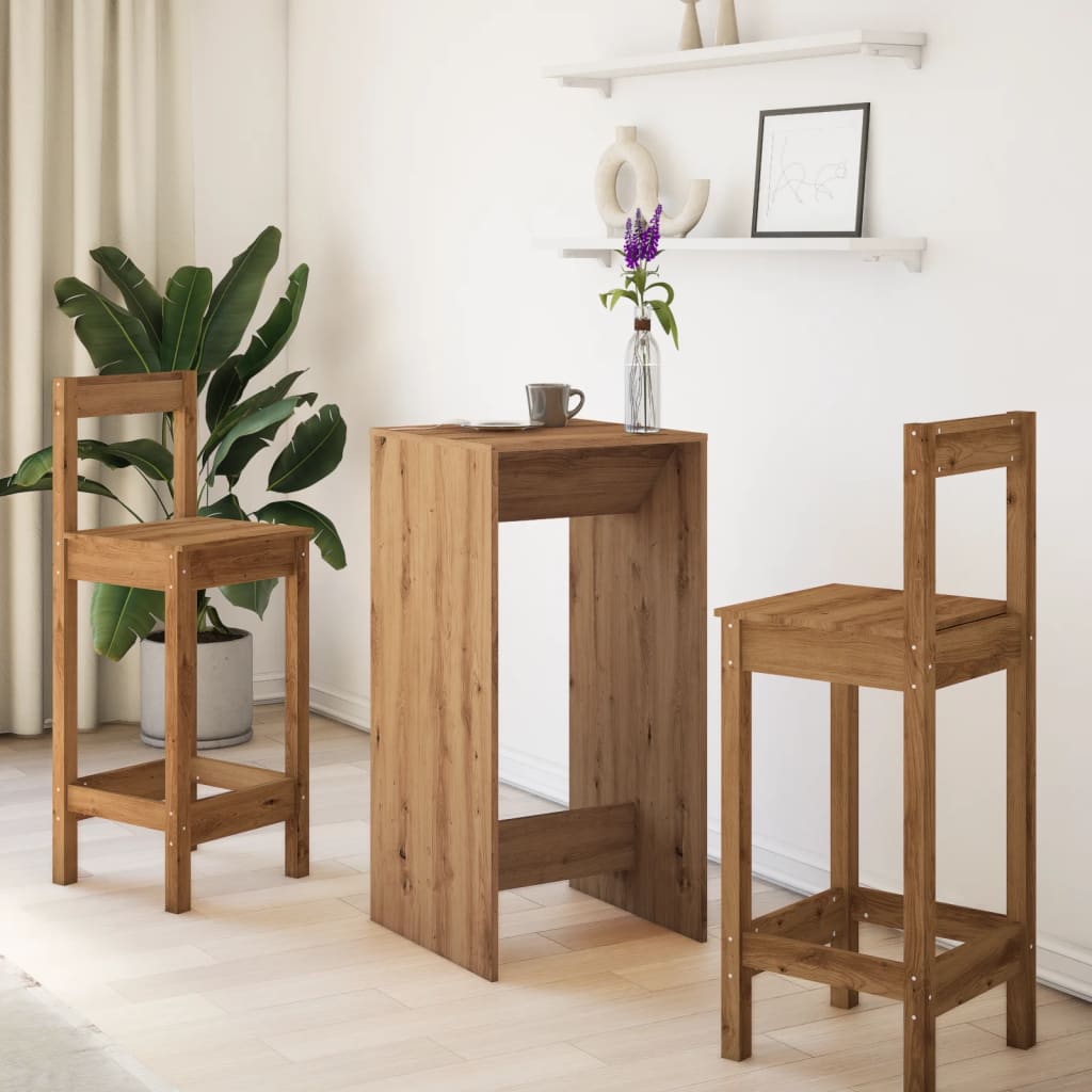 Barski stol siva boja hrasta 51x50x103,5 cm konstruirano drvo