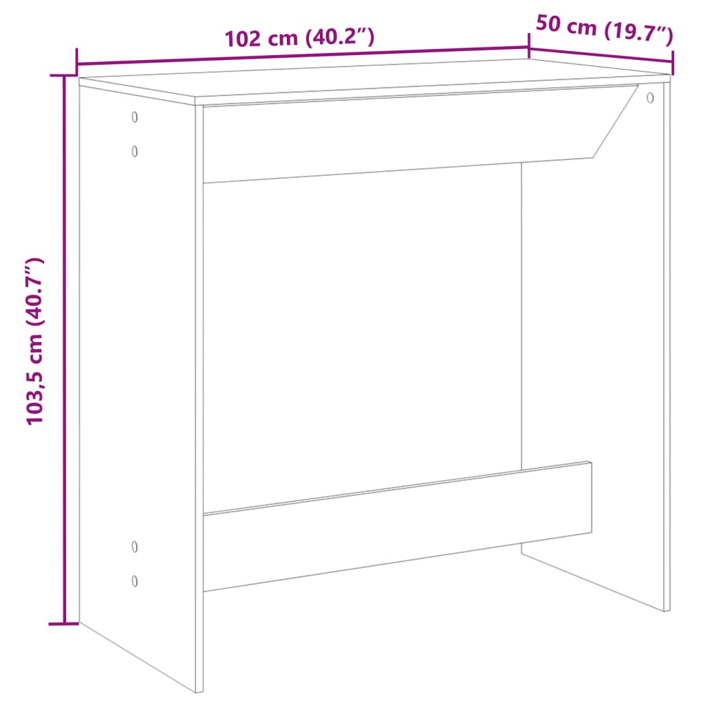Barski stol bijeli 102 x 50 x 103,5 cm konstruirano drvo
