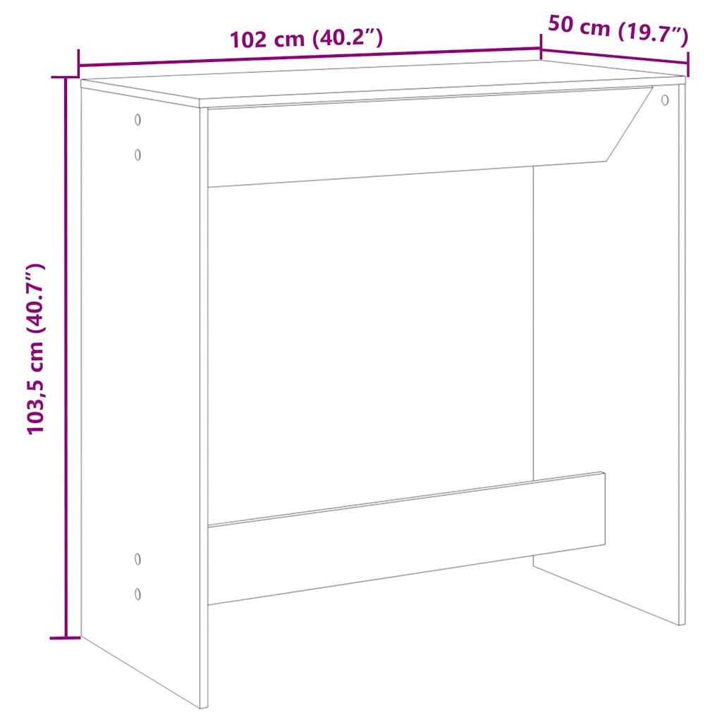 Barski stol sivi 102 x 50 x 103,5 cm od konstruiranog drva