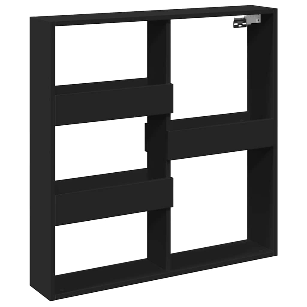 Zidni ormarić crni 80 x 15 x 80 cm od konstruiranog drva