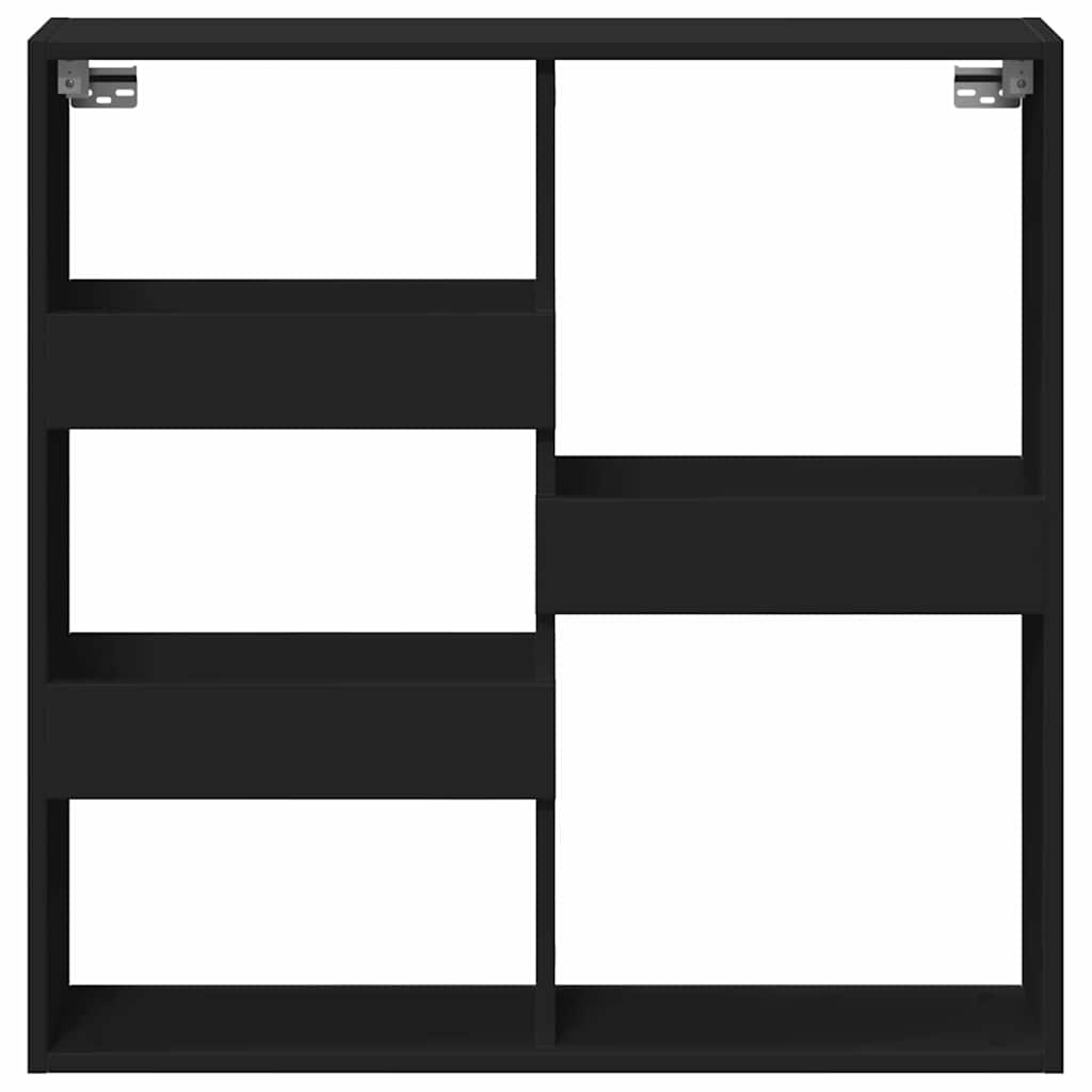 Zidni ormarić crni 80 x 15 x 80 cm od konstruiranog drva