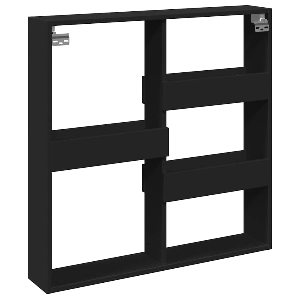 Zidni ormarić crni 80 x 15 x 80 cm od konstruiranog drva