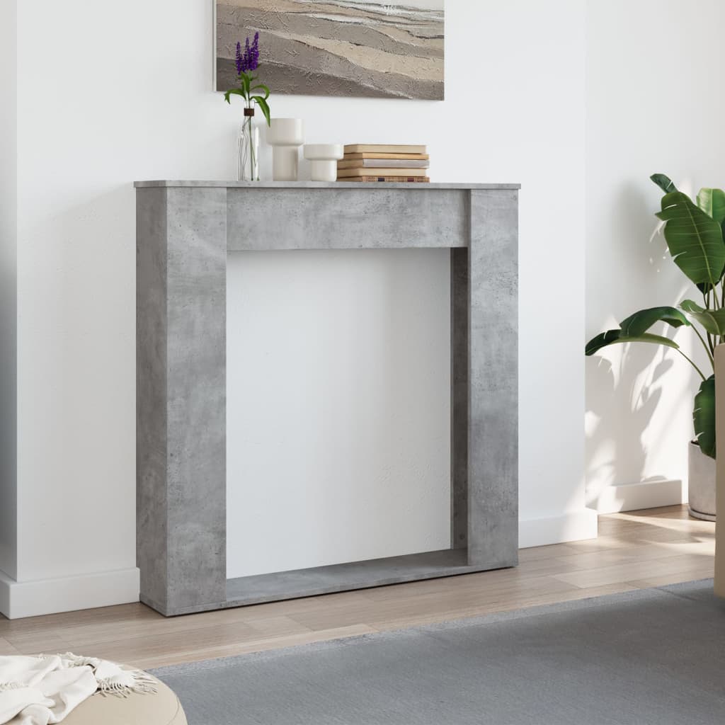 Okvir za kamin boja betona 100x20x100 cm od konstruiranog drva