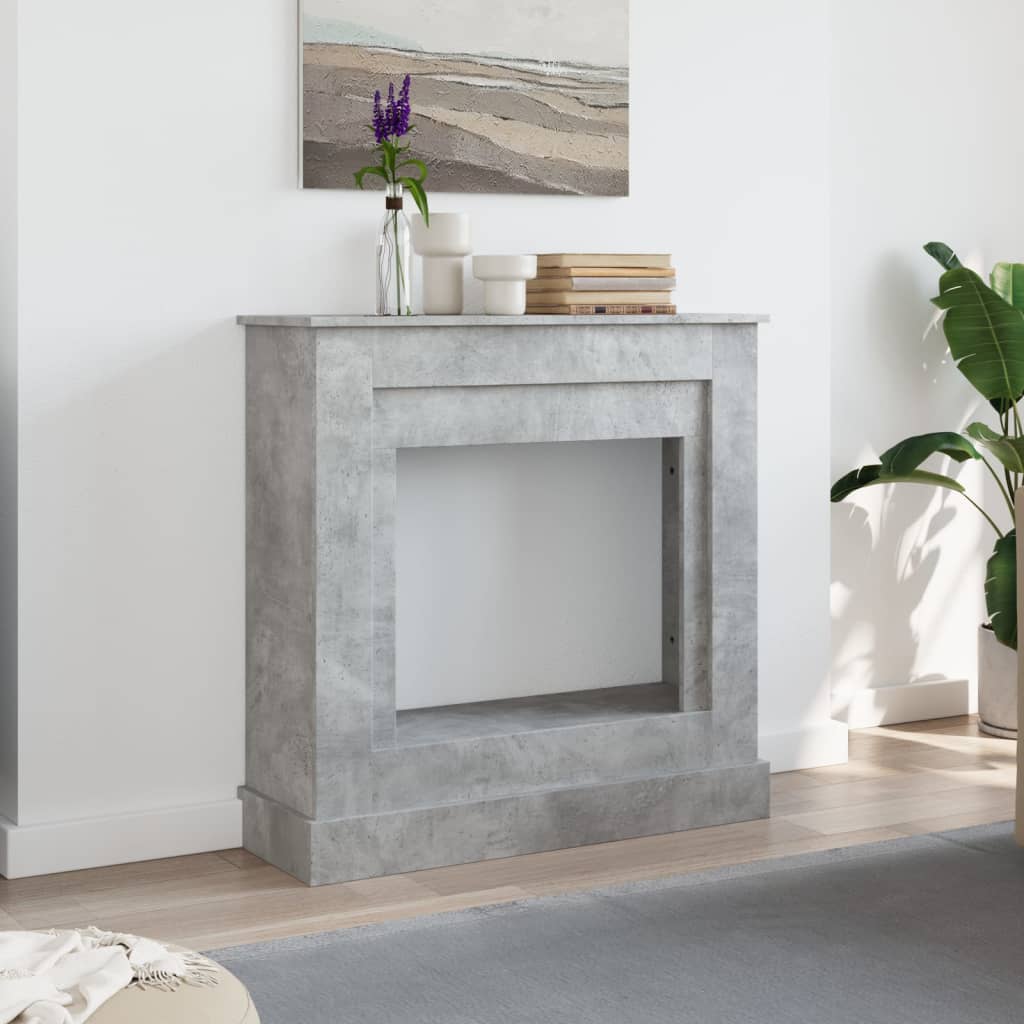 Okvir za kamin boja betona 90x30x90 cm od konstruiranog drva