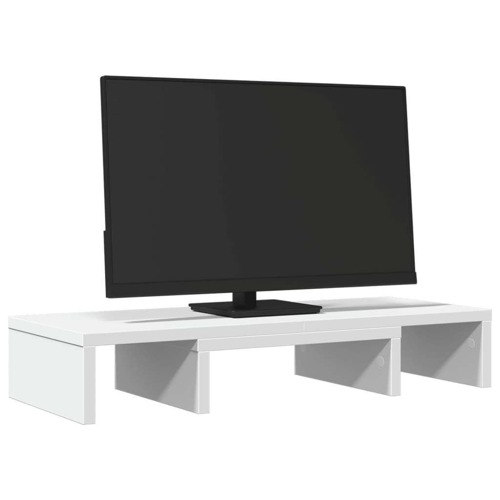 Stalak za monitor podesivi bijeli 60 x 24 x 10,5 cm drveni