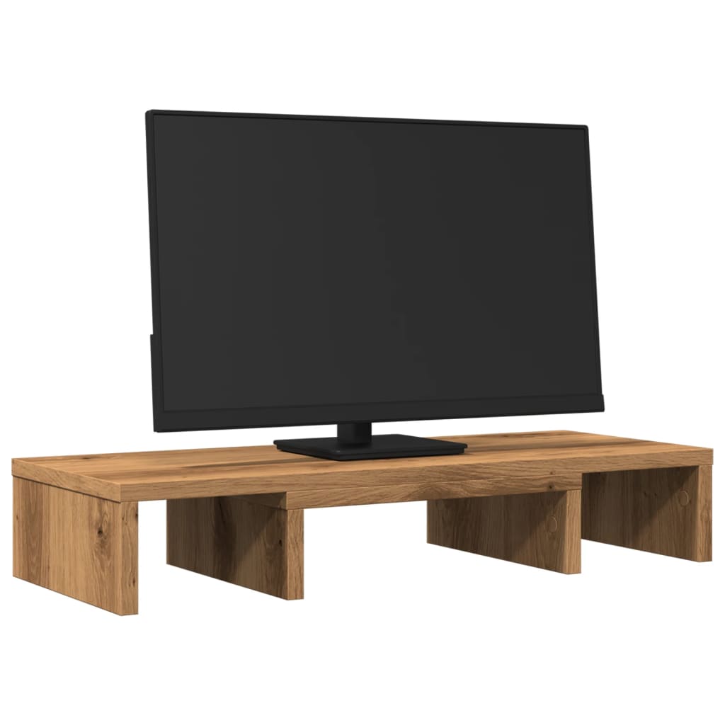 Stalak za monitor podesivi boja hrasta 60 x 24 x 10,5 cm drveni