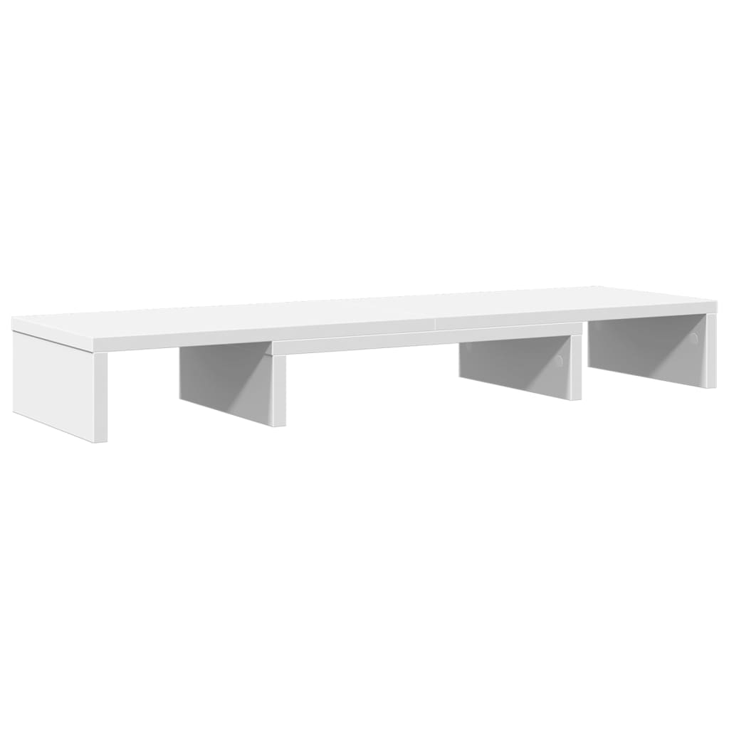 Stalak za monitor podesivi bijeli 80 x 24 x 10,5 cm drveni