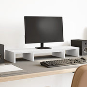 Stalak za monitor podesivi bijeli 80 x 24 x 10,5 cm drveni