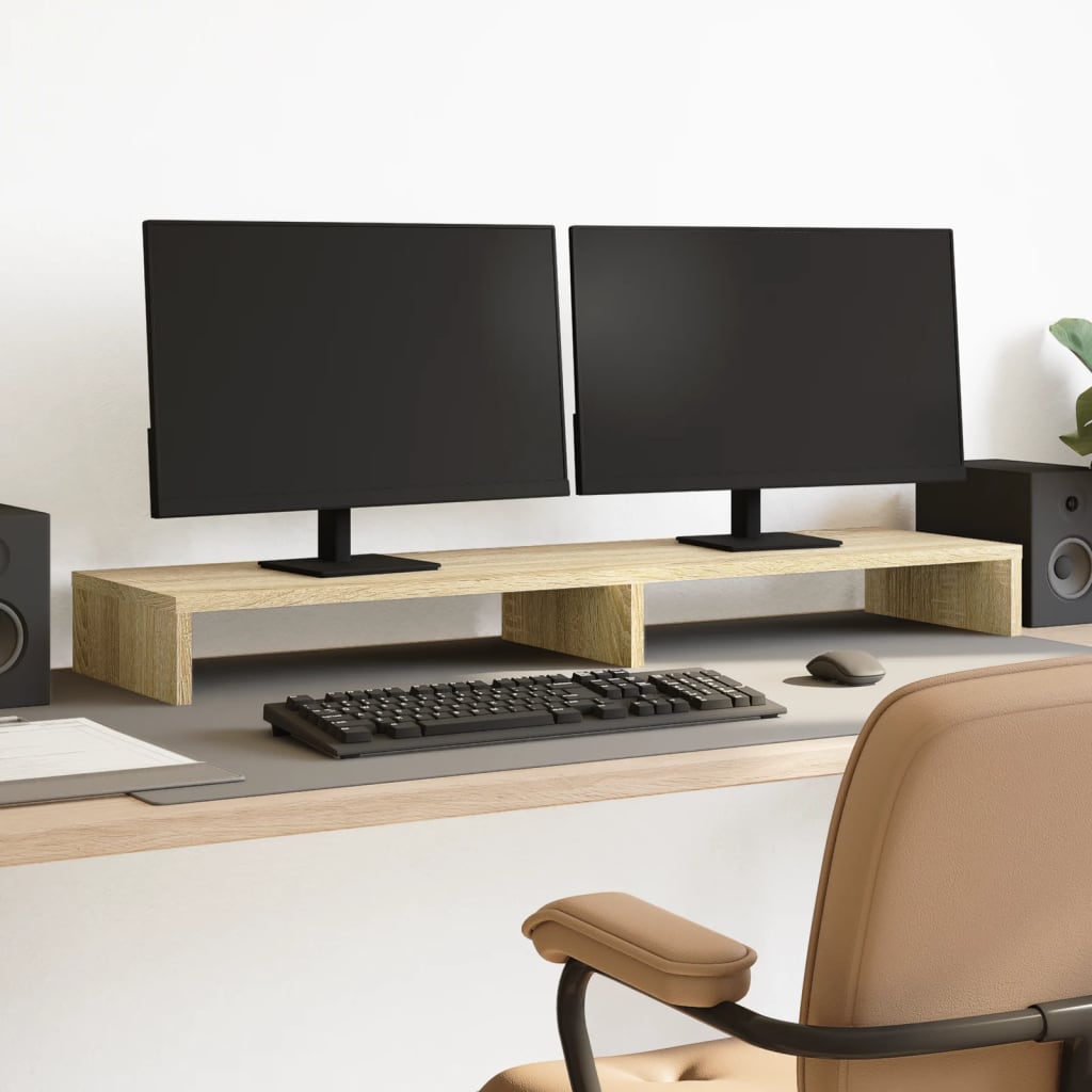 Stalak za monitor boja hrasta 100x27x10 cm konstruirano drvo